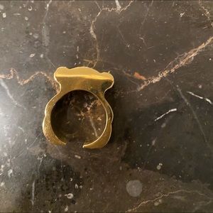 ADORABLE GOLD TONE TEDDY BEAR RING not TOUS